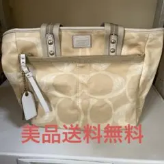 美品 COACH コーチ トートバッグ  A4可 ナイロンキャンバス