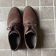ブラウン スエード レースアップシューズ