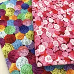 USAコットン ハート　毛糸　2枚 ロバートカフマン　タイムレストレジャー