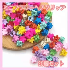 0408 20個 花 ミニ ヘアクリップ 子供 カラフル 髪留め ベビー
