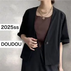 ★2025ss★接触冷感5分袖ジャケット DOUDOU ポケットありのサムネイル