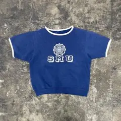 70s vintage 鬼フェード ナス紺 カレッジ ラグラン 半袖 スウェット
