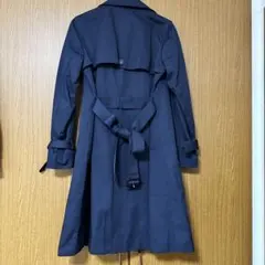 index トレンチコート ベルト付き 紺 Mワールド 美品