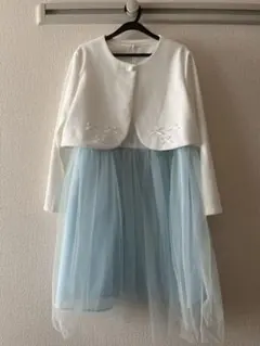 ボレロ付き チュールドレス 水色×白のサムネイル