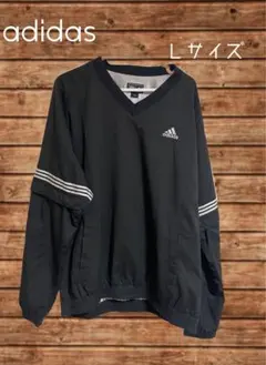 【古着】adidas 黒 ナイロンジャケット Lサイズ