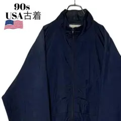 90sヴィンテージUSA古着 ブルゾン ナイロンジャケット 黒 L ジャンパー