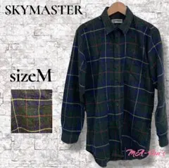 SKY MASTER メンズ チェック ネルシャツ カジュアル おしゃれ M