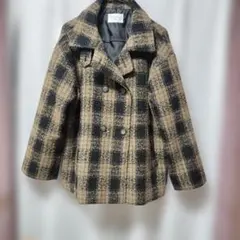 チェック柄ダブルブレストジャケット