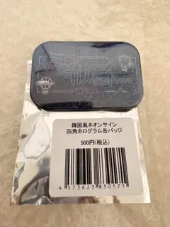 佐賀バルーナーズ　岸田篤生 韓国風ネオンサイン 四角ホログラム缶バッジ
