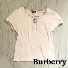 BURBERRY LONDON ノバチェック tシャツ フリル リボン付き