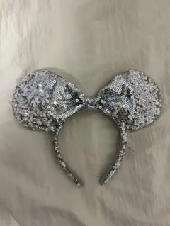 ディズニー カチューシャ ミニー シルバー スパンコール