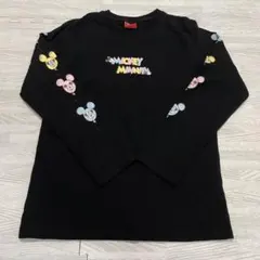 Disney ミッキー＆ミニー 長袖カットソー ブラック JS 120 130