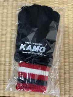 サッカー 手袋 ニットグローブ 防寒 黒 赤 フリーサイズ