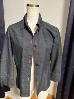 ダークデニム ボタンアップジャケット