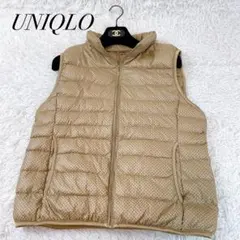 極美品✨UNIQLO ユニクロ ダウンベスト ドット レディース XL ベージュ