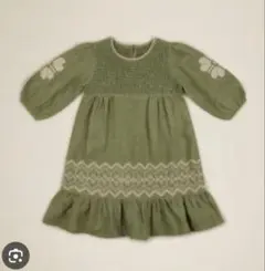 Apolina ワンピース 3-5y 刺繍 ピスタチオ 新品、タグ付き アポリナ