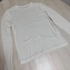 【美品】GU シアー長袖カットソー　アイボリー/ Sサイズのサムネイル