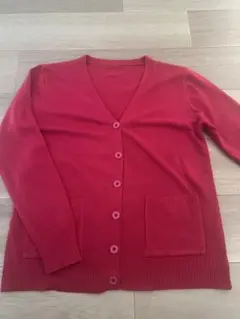 「タイムセール」制服キャンパス　スクールカーディガン女性長袖セーター　レッド