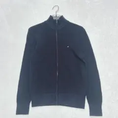 TOMMY HILFIGERジップアップニットカーディガンセーター［S］ネイビーのサムネイル