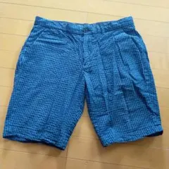青 チェック柄 ショートパンツのサムネイル