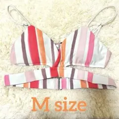ALEXIA STAM ビキニトップ M ピンク ストライプ 水着 ブラトップのサムネイル