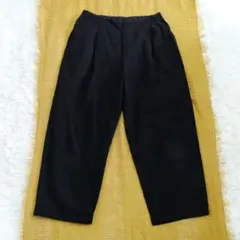 美品✨エヴァムエヴァ　コットンシルク アンクルテーパードパンツ　黒のサムネイル