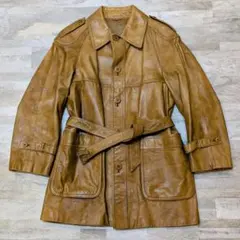 ★月末セール★ヴィンテージ 70s 80s 本革レザーコート M 日本製