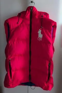 【美品】POLO ポロラルフローレン フード付き ダウンベストLサイズ