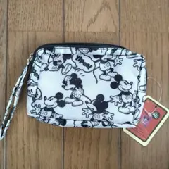 ミッキー　ポーチ　モノトーン　タグ付き