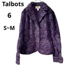 Talbots テーラードジャケット 紫 【6】 海外輸入古着　1点もの　ベロアのサムネイル