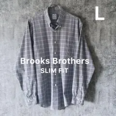 ✅【Brooks BrothersスリムフィットノンアイロンチェックBDシャツL