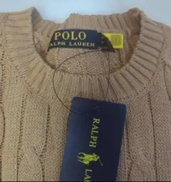 【新品タグ付】ラルフローレン ケーブルニット M キャメル