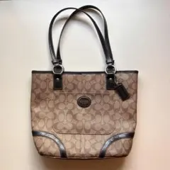 COACH シグネチャー トートバッグ ベージュ ブラウン 目立った傷なし 美品