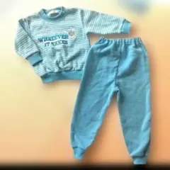 青いストライプ柄パジャマセット 100cm