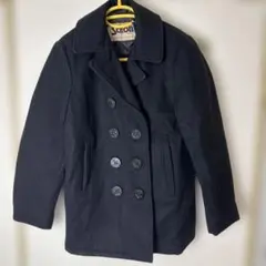 Schott N.Y.C ブラック ウール ピーコートのサムネイル