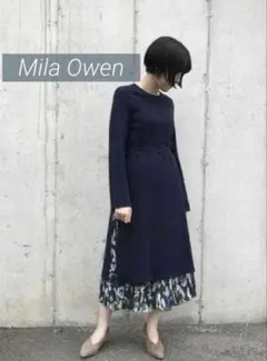 ミラオーウェン セットアップ レイヤードニットワンピース ロングスカートサイズ0