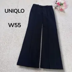 【ユニクロ UNIQLO】ブーツカット　スラックスパンツ　ストレッチ◎ 黒W55