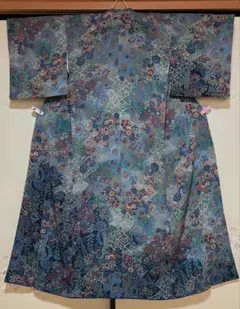 510mk6○服部光廣 江戸小紋 角通し 墨色×白 伝統工芸伊勢型写