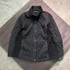 7AS10 キルティング　ジャケット　黒　ジップアップ　スタンドカラー　古着