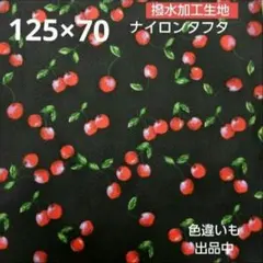 サクランボ チェリー フルーツ 撥水加工 ナイロンタフタ 生地 はぎれ