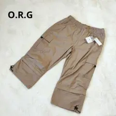 新品✨ O.R.G 2WAY カーゴパンツ 裾取外し可能 ベージュ LLサイズのサムネイル