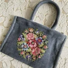 ☘️美　品☘️FEILER フェイラー☘️ハンドバッグ☘️シュニール織☘️花柄・グレー