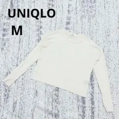 ユニクロ クルーネック セーター M ベージュ メリノウール 長袖 シンプル