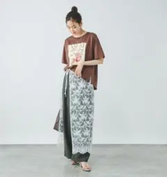 グローバルワーク　レースラップロングスカート　オフホワイトのサムネイル
