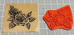 花　薔薇　コーナーデザイン　ラバースタンプ　スタンプ