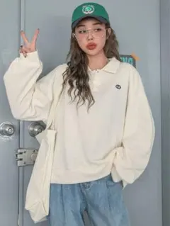 ドロップショルダー スウェットシャツ