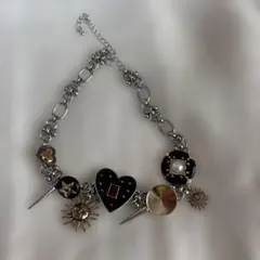 ユニークデザイン チョーカー ハート 星　ネックレス