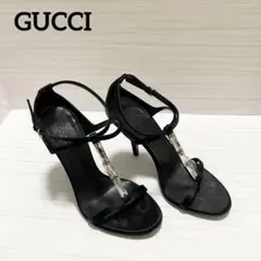 GUCCI　グッチ　サンダル　21.0㎝　ビジュー　ブラック　黒　ピンヒール