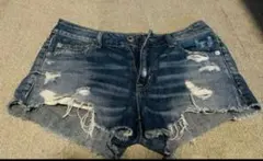ダメージ加工デニムショートパンツ