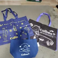 Calbee 新千歳空港 エコバッグ、トートバッグ３点セット